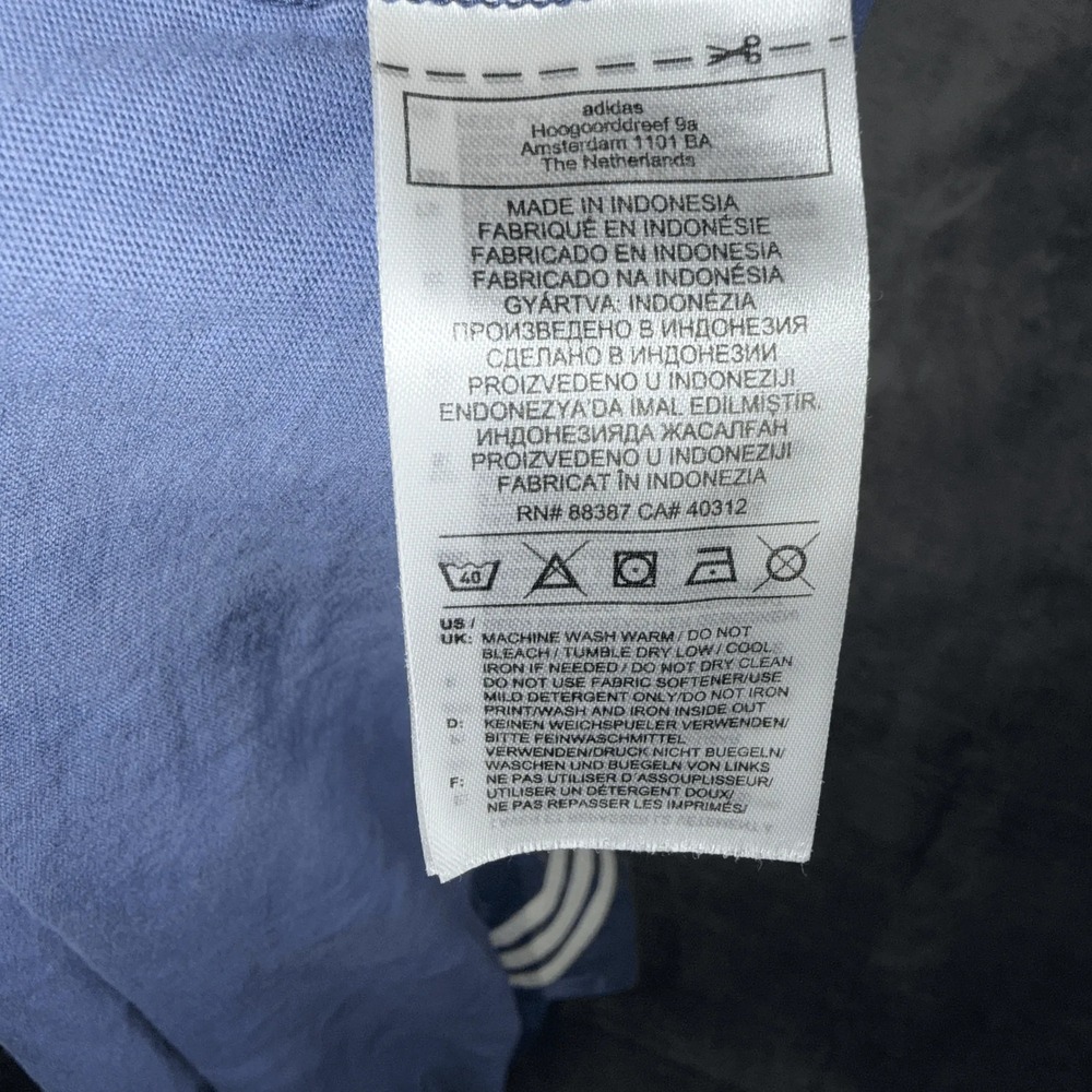 Adidas Mens Long Sleeve T-Shirt M Blue Tie Dye 3 Stripe Butterfly Graphic - Picture 7 of 9